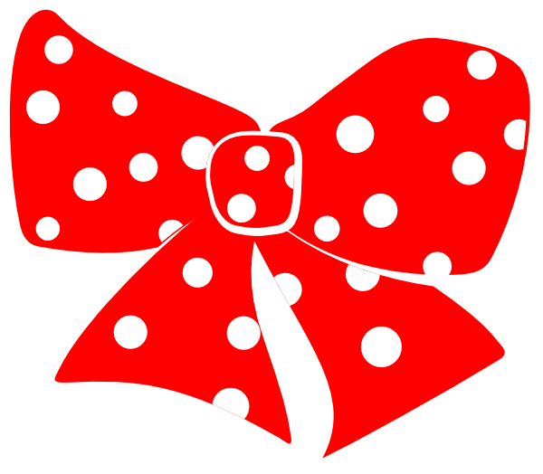 16 Best Photos Of Red Cheer Bow Clipart - Red And White Polka Dot Bow (600x524)