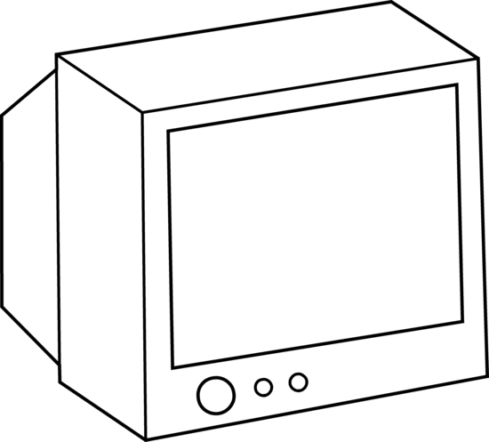 Tv Coloring Pages Tv Clipart Coloring Page Pencil And - Tv Black And White (640x480)