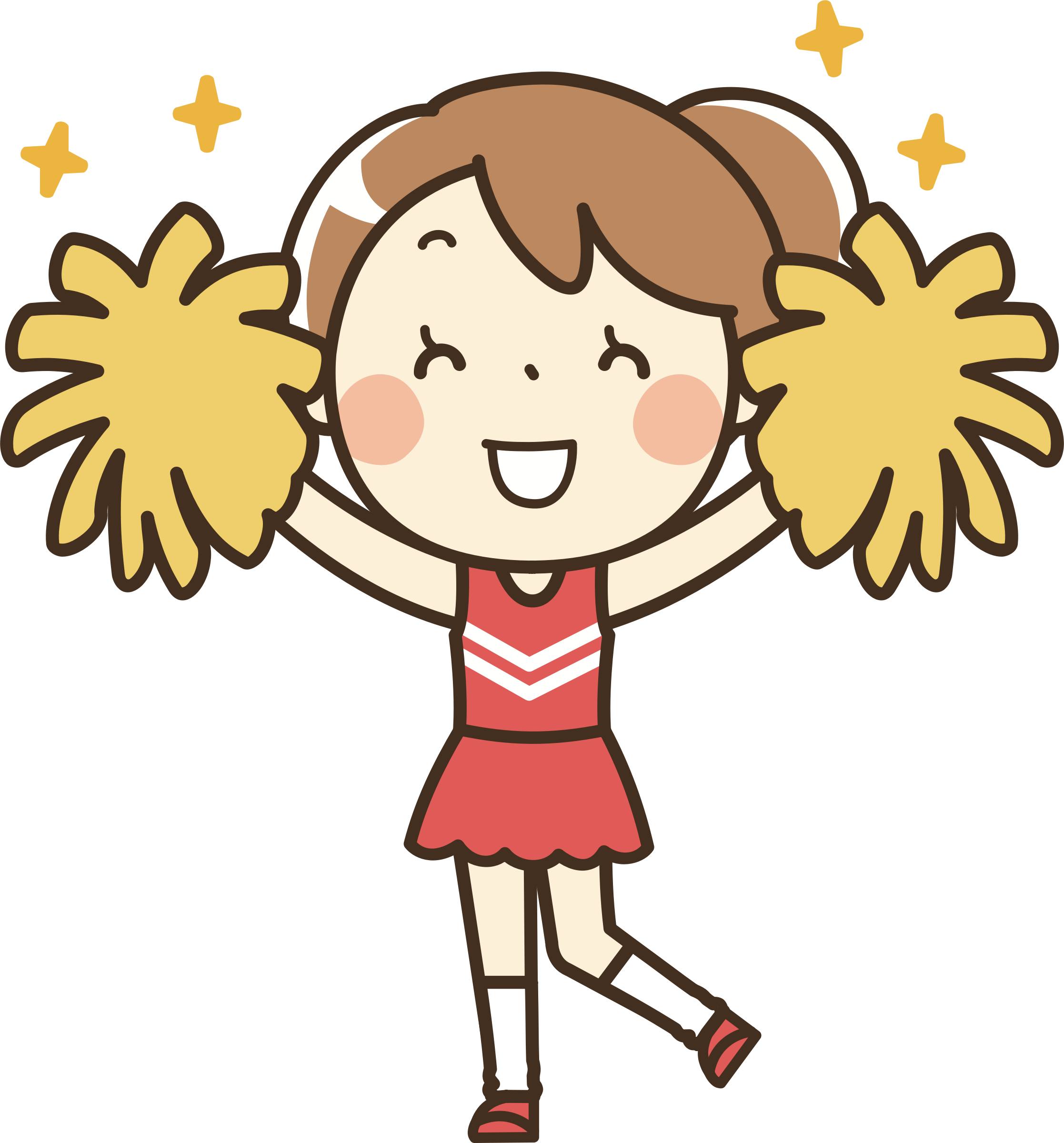 Clipart - Cheerleader Pom Pom Clipart (2234x2400)