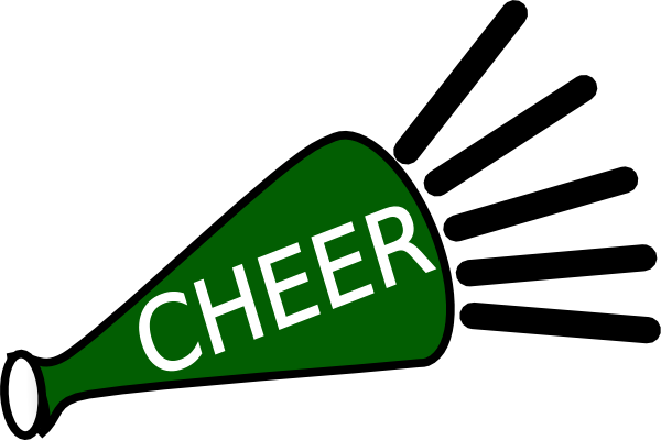 Image Of Cheerleader Megaphone Clipart 7 Green Cheer - Green Pom Poms Clipart (600x400)