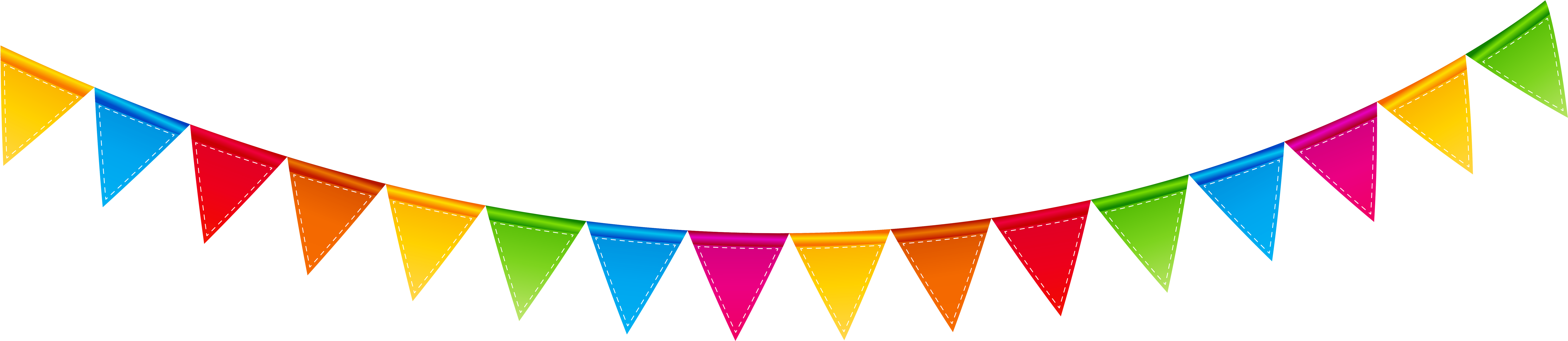 Happy Birthday Border Clipart - Birthday Streamer Clip Art (8000x1869)