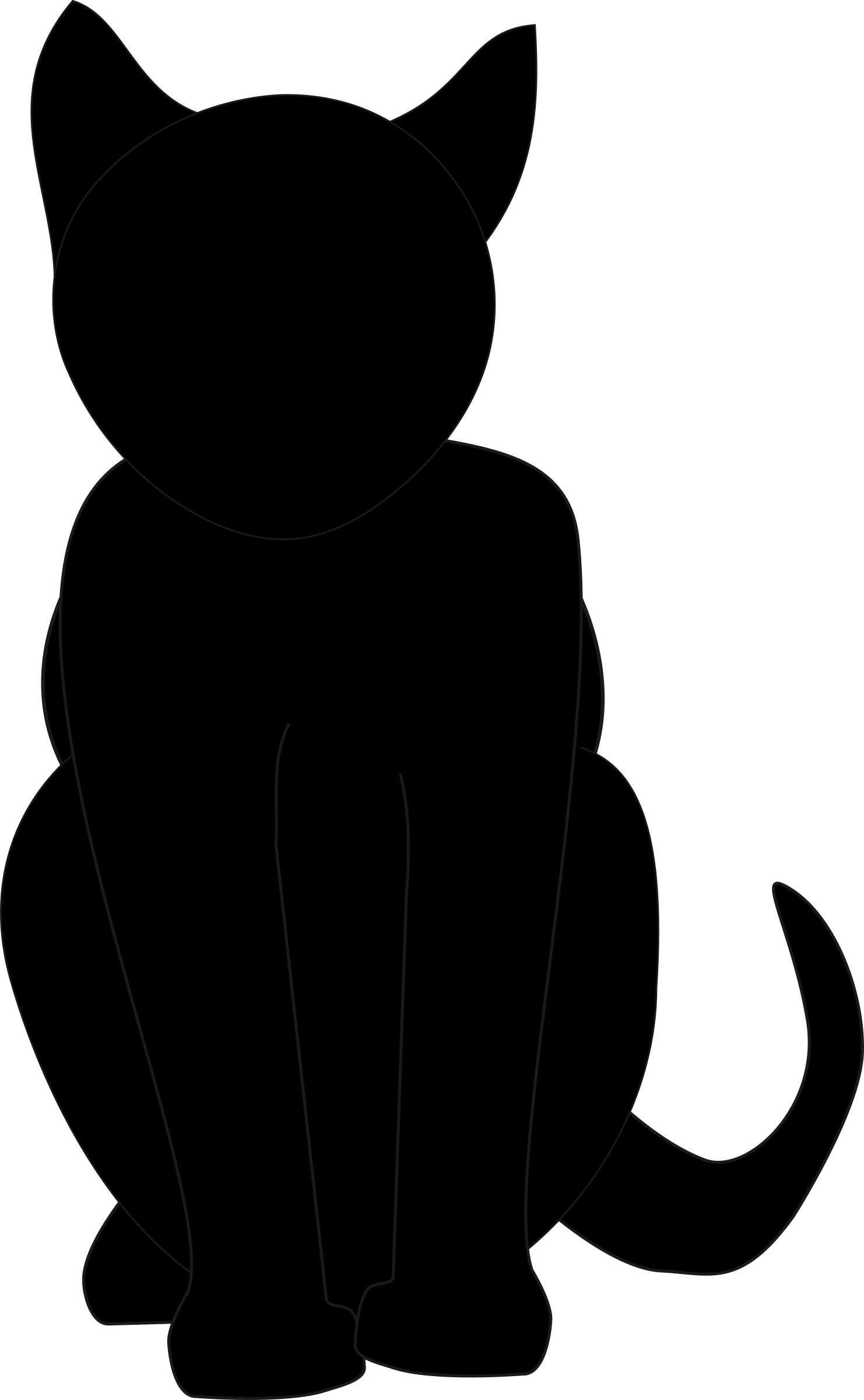 Black Cat - Black Cat Clip Art (1482x2400)