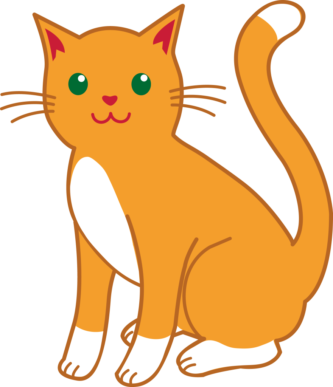 Girl Cat Clipart Free Cat Clipart - Orange Tabby Cat Clipart (333x387)