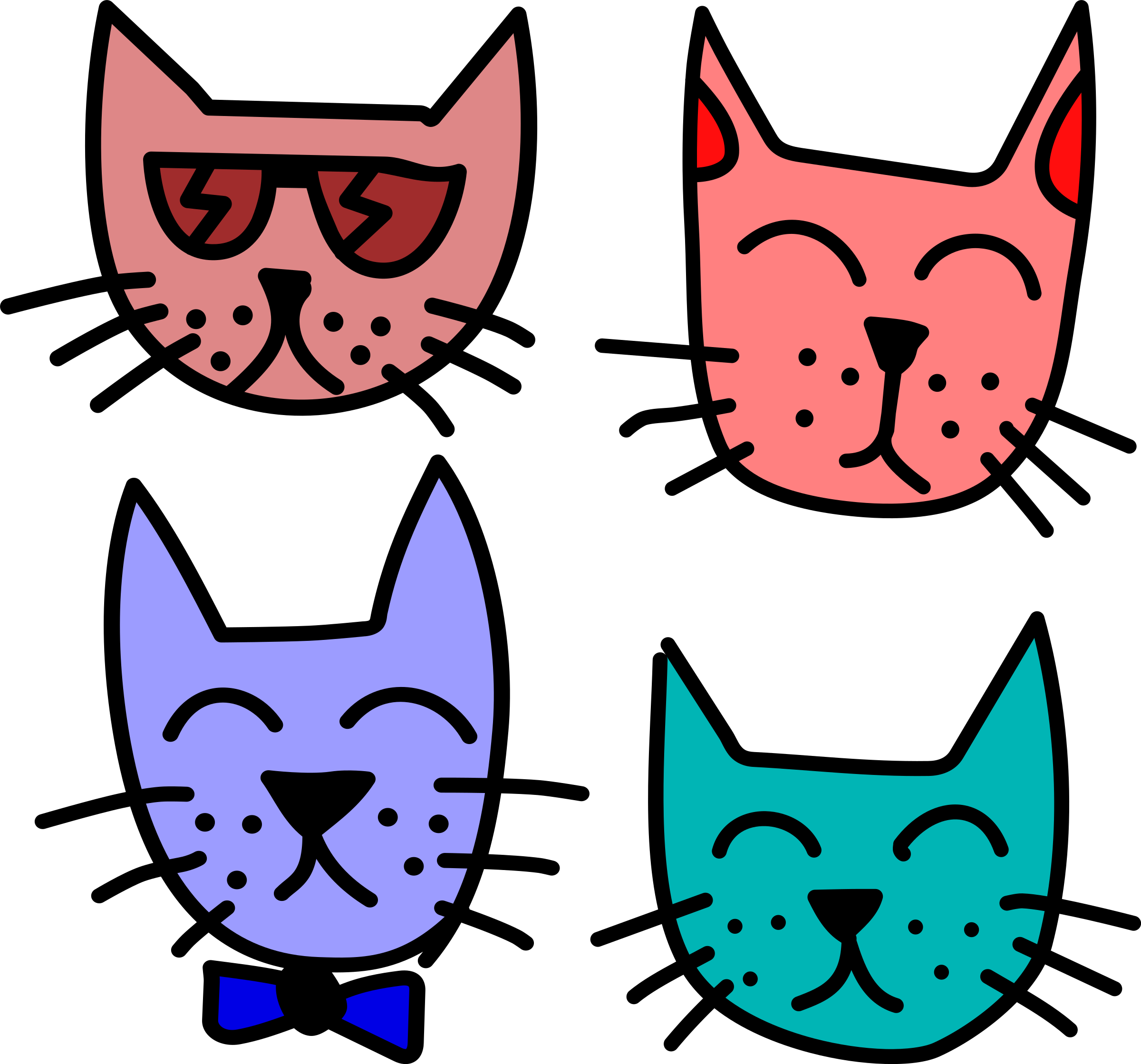 Free Graffiti Cats By Rones - Cool Cats Clip Art (2400x2238)