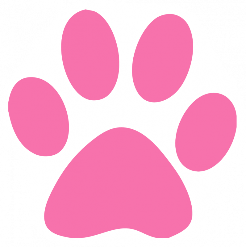 Cat Paw Prints Images Free Download Clip Art - Pink Cat Paw Print (797x800)