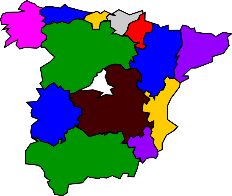 Clipart Spanish Map (885x750)