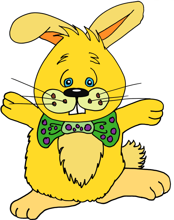 Color Bunnies In Spanish And English Clip Art - Cartoon (593x768)