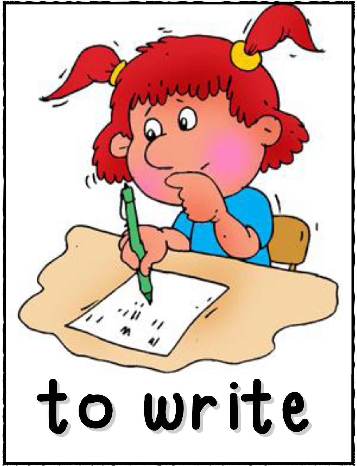 Spanish Verb Clipart - Clip Art Action Words (1262x1600)