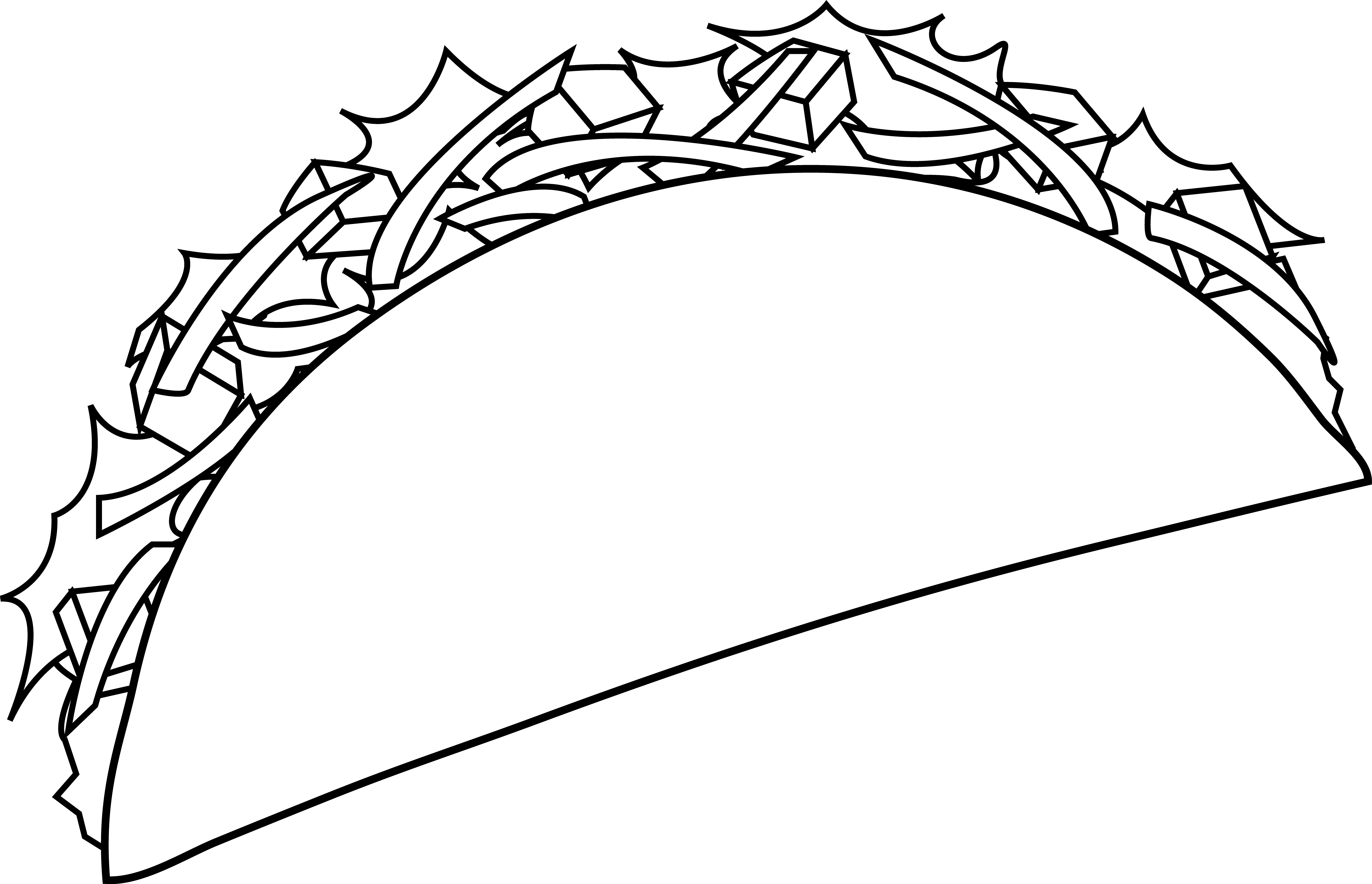 Tacos Clipart Black And White - Black And White Clipart Taco (6687x4311)