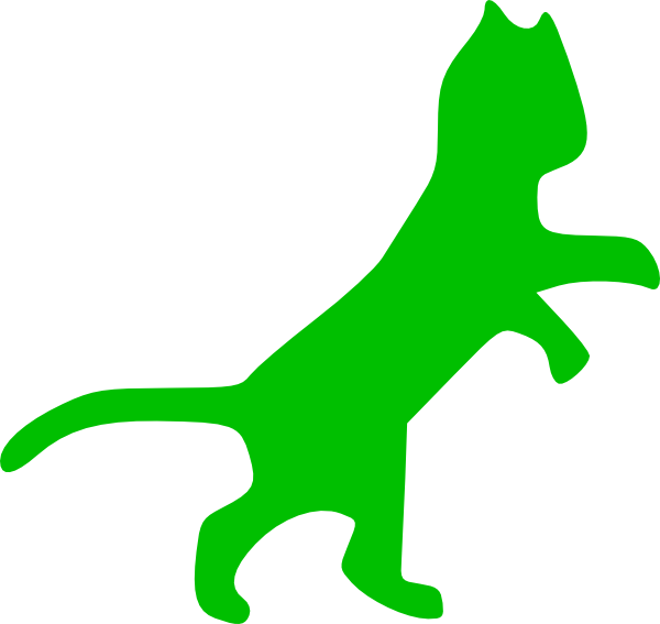 Green Cat Clip Art (600x567)