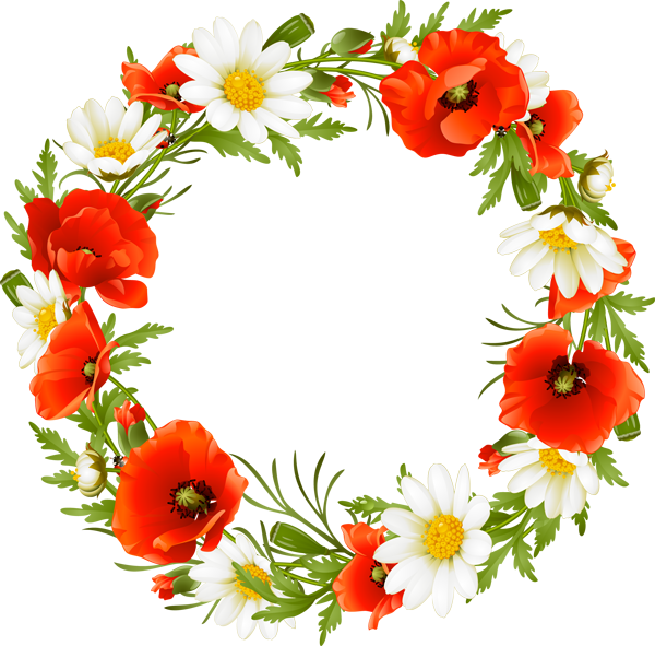 Clipart Info - Wreath Of Flowers Clipart (600x591)