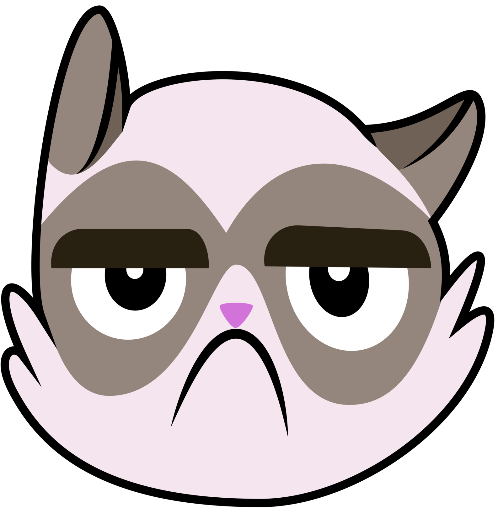 Free Clipart Grumpy Cat Vector Pencil And In Color - Grumpy Cat Cutie Mark (1600x1619)