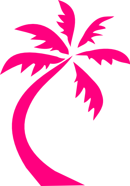 Pink Palm Tree Clip Art (420x598)
