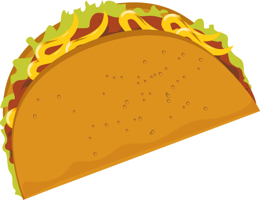 Tacos Clipart Cartoon - Taco Clipart Transparent Background (830x637)