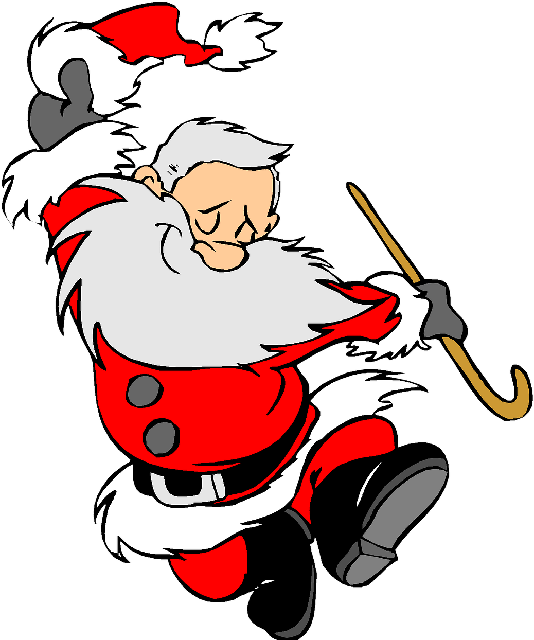 Christmas Holiday Clip Art Santa Clause Happy - Dancing Santa Cartoon (1067x1280)