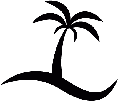 Island With A Palm Tree Vector - Palmera Silueta Png (400x400)