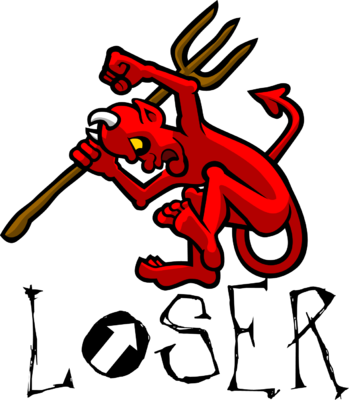 Satan Will Lose Clip Art - Devil Is A Loser (349x400)