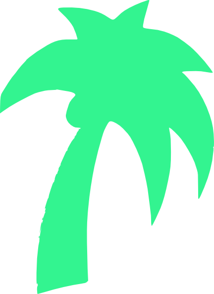 Palm Tree Green Mint Clip Art At Clker - Palm Tree Clip Art (432x595)