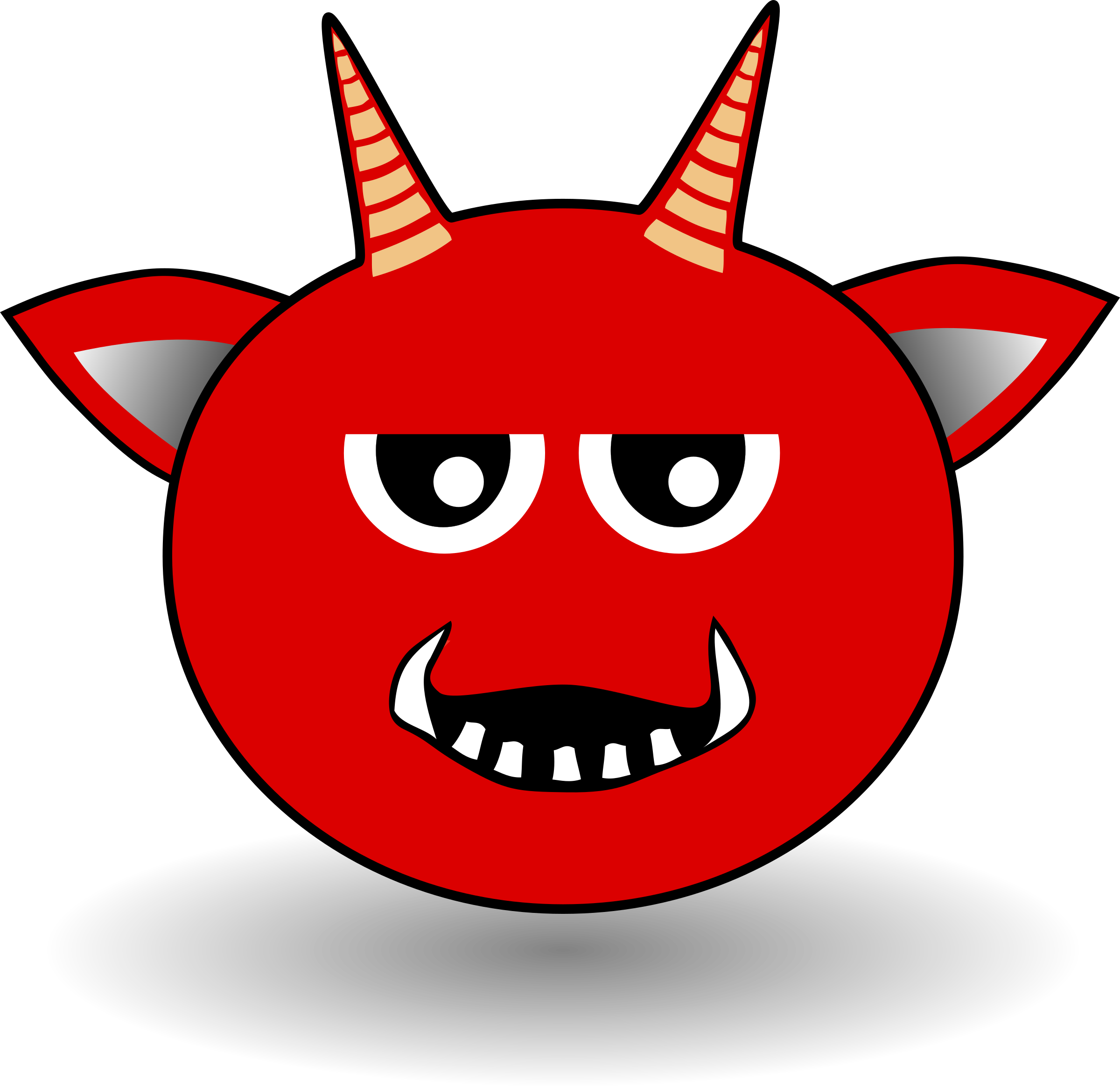 Little Red Devil Head Cartoon - Cartoon Devil Head (2400x2329)