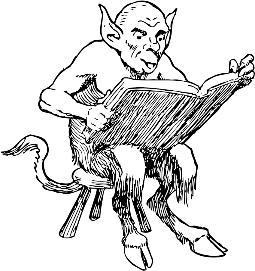 Demon Reading Book - Devil Reading A Book (958x982)