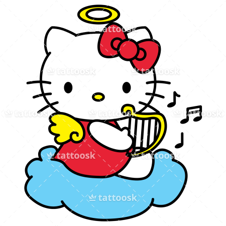 Hello Kitty Angel Tattoos For Girls Clipart - Hello Kitty Angel Png (450x450)
