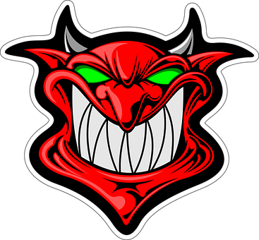Cartoon Demon Face Head Satan Cartoon Cart - Evil Devil Cartoon Full Print! (850x787)
