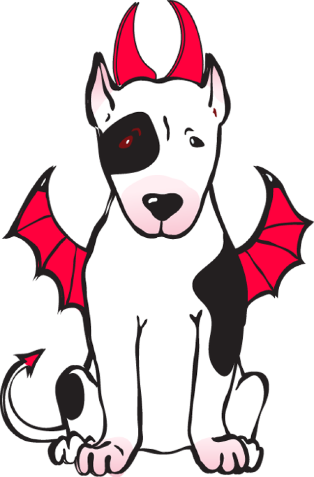 Devil Dog Clip Art - Dog Devil Clipart (640x973)