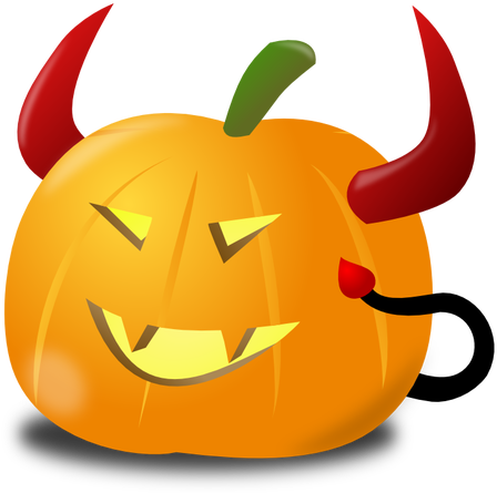 Devil Pumpkin Vector Clip Art Public Domain Vectors - Dynia Na Halloween Diabeł (500x500)