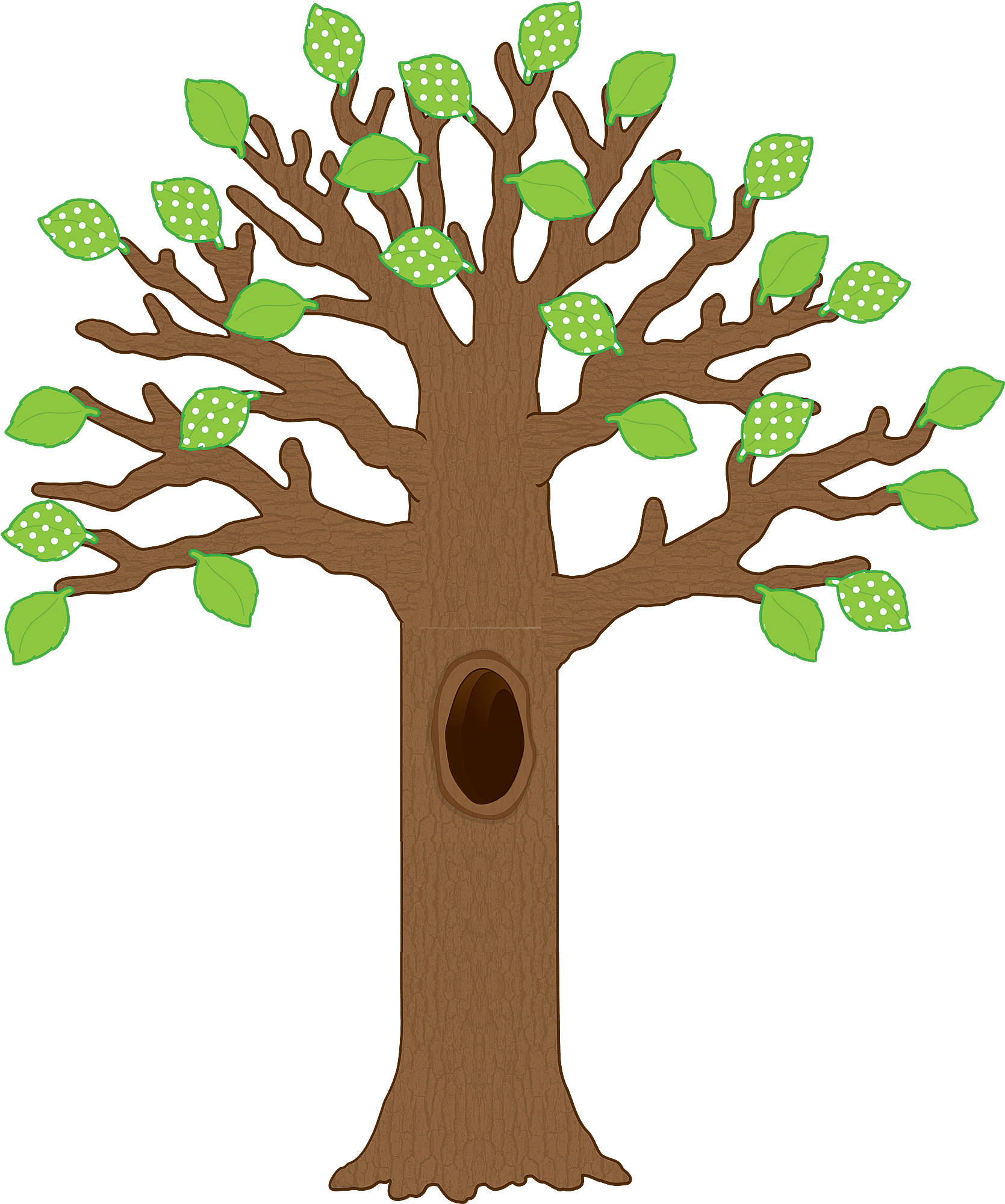 Big Tree With Polka Dot Leaves Bulletin Board Display - Tree For Bulletin Board (2000x2000)