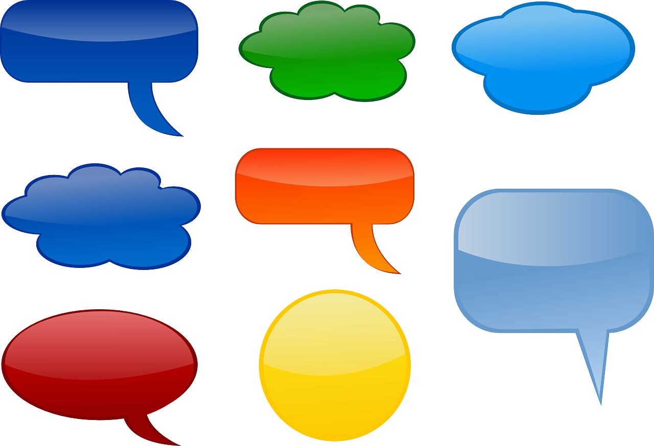Ata Conference Through The Eyes Of Newbies & Buddies - Coloured Speech Bubbles Clip Art (1280x874)
