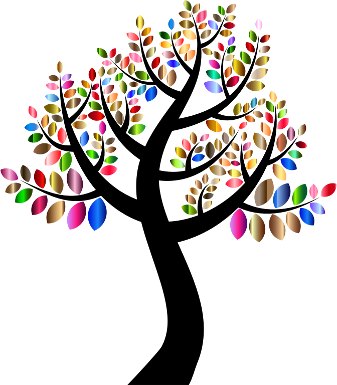 Medium Image - Colorful Tree Clip Art (672x768)