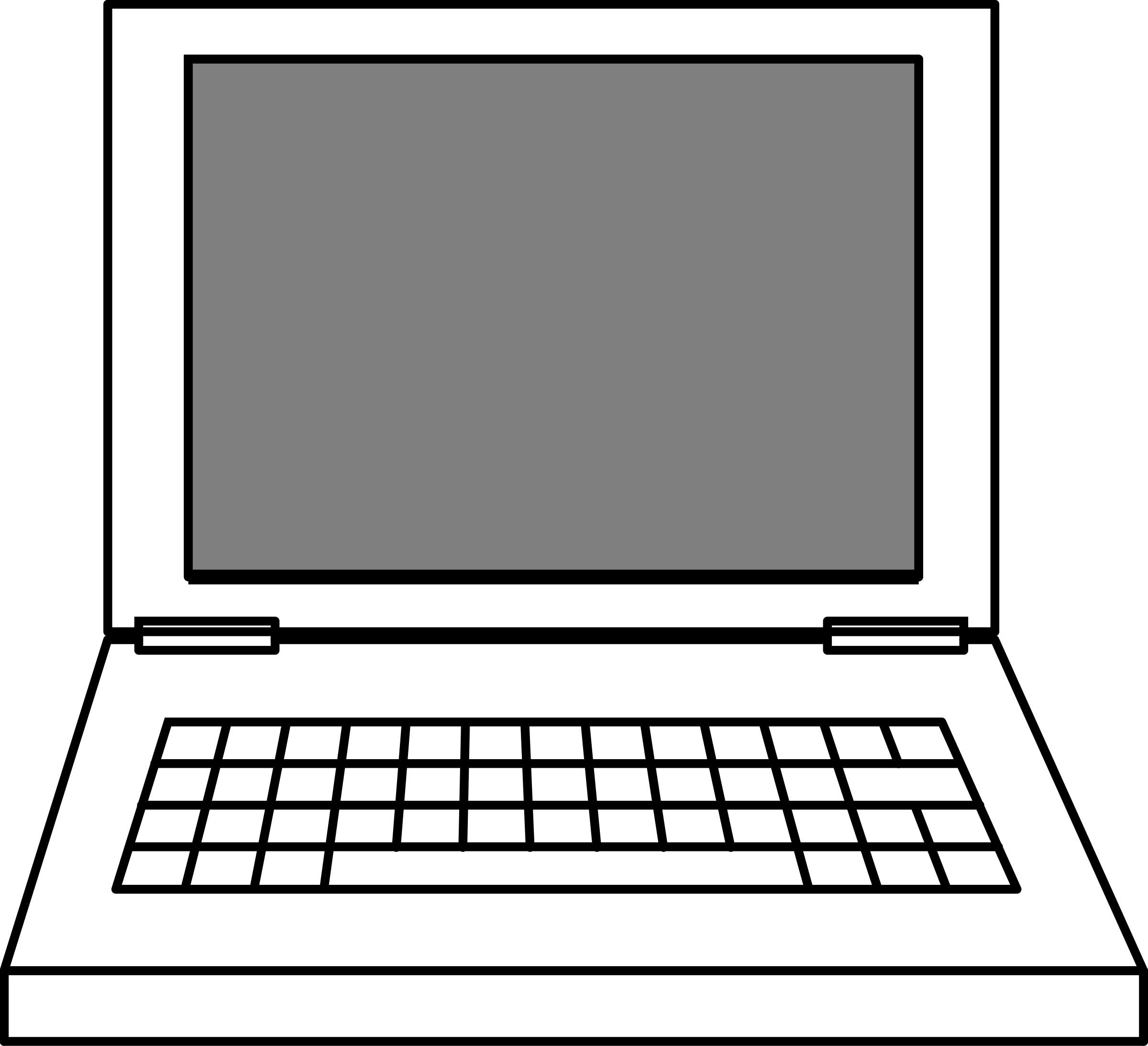 Drawing Of A Laptop - (2400x2188) Png Clipart Download