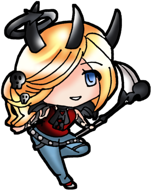 Chibi Demon Girl By Yumigi - Chibi Demon Girl (400x533)