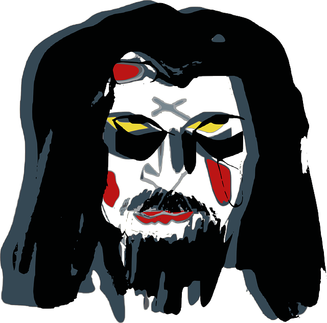 Mask, Face, War Paint, Raggery, Clown, Devil - Mask (640x634)