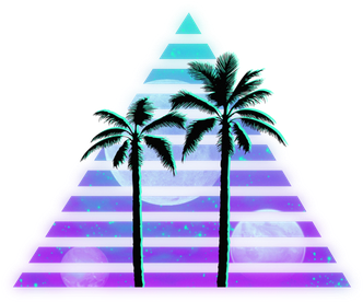 Grunge Palmtree Vapor Vaporwave Aesthetic Vaporwaveaest - Palm Tree Silhouette Clip Art (371x350)
