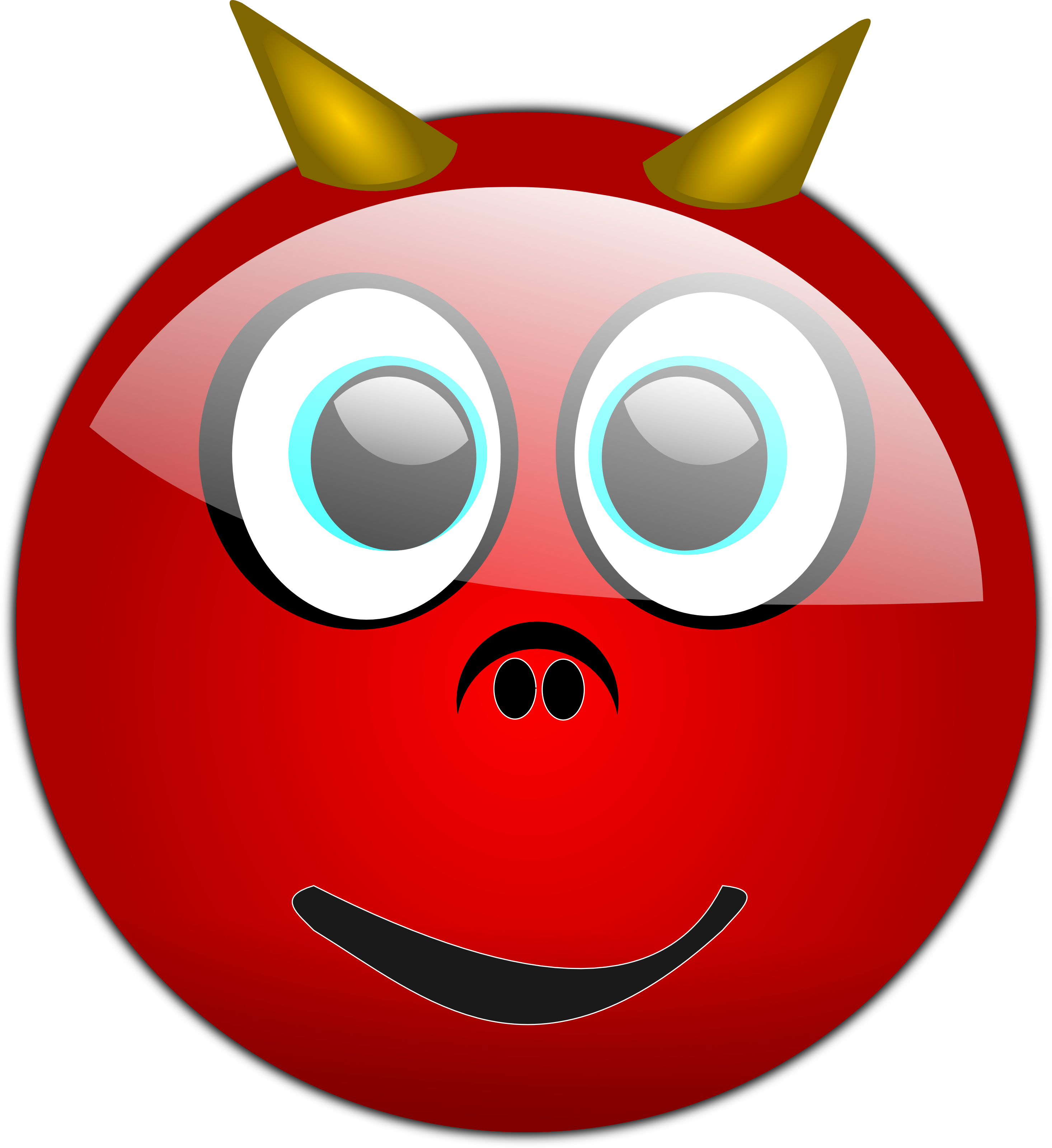 Devil Smiley Face Clip Art - Emoticon Halloween (2932x3200)
