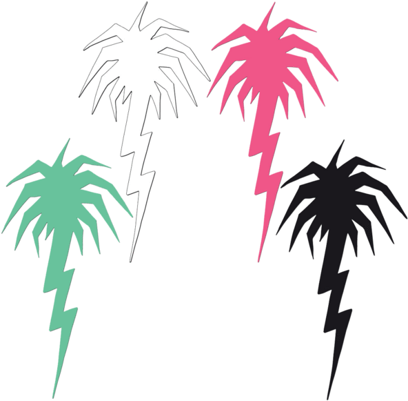Lightning Palm Tree Diecut Sticker Pack - Capita Spring Break Slush Slasher Snowboard (length: (600x600)