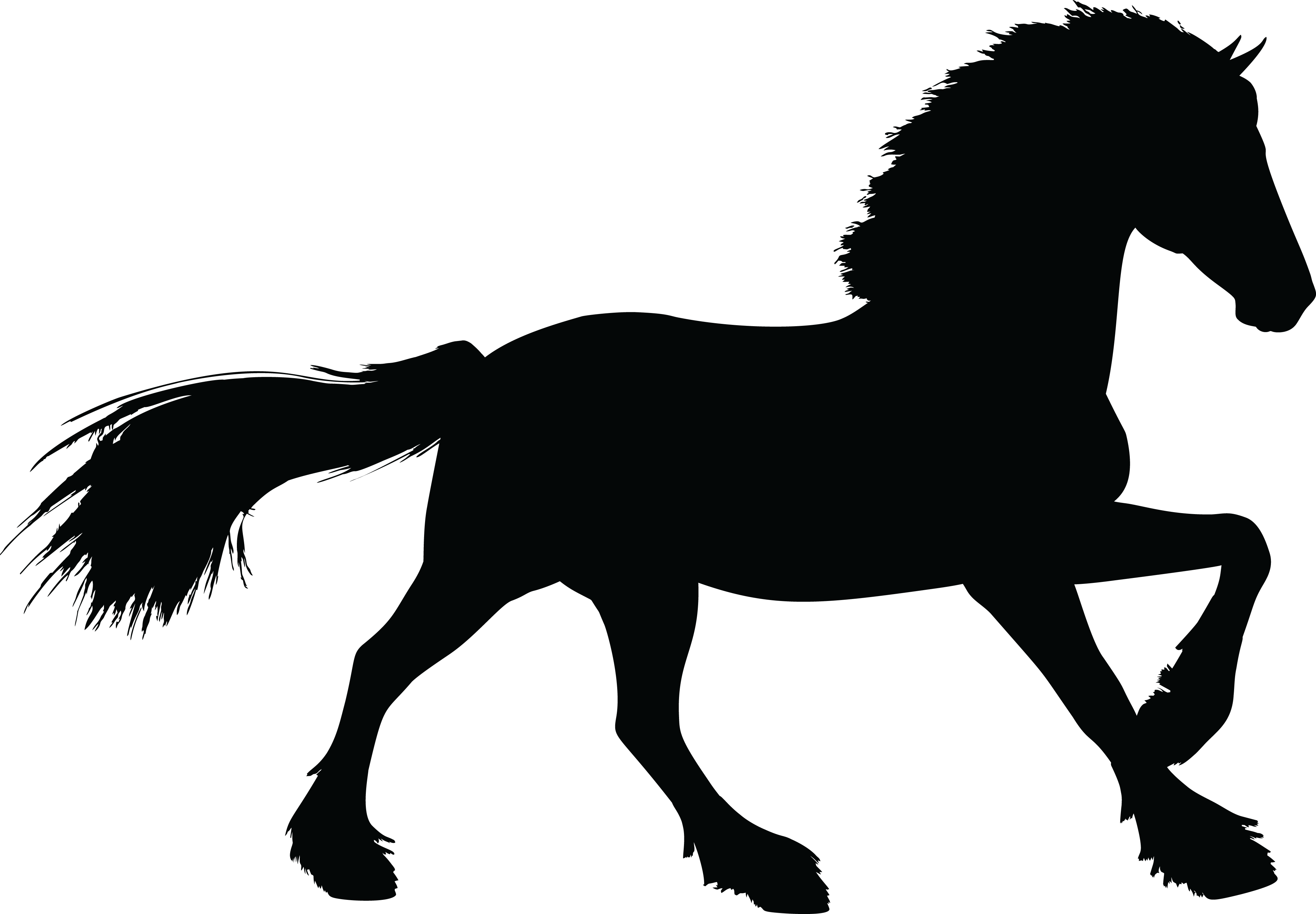 Free Clipart Of A Horse - Silhouette Animals (4000x2777)