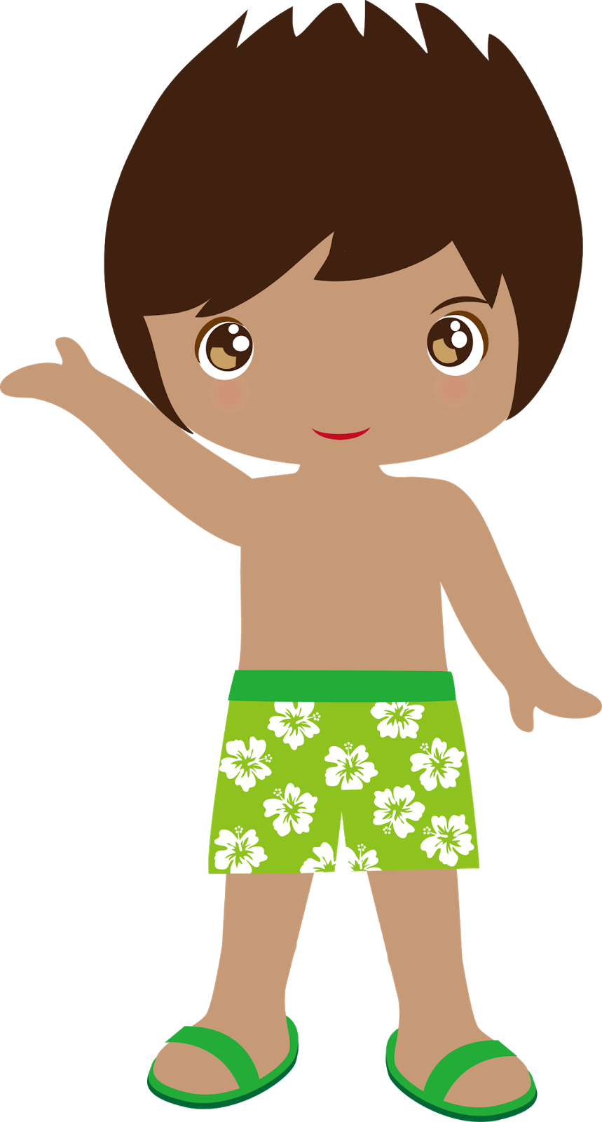 Hawaiian Luau Child Clip Art - Hawaiian Boy Clip Art (859x1600)