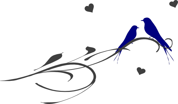 Love Birds On A Branch Clip Art Vector Clip Art Online - Love Birds Tattoos (600x350)
