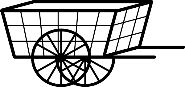 Cart Clip Art - Cart Clipart Black And White (600x284)