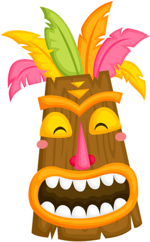 Hawaiian Anniversary Cliparts - Tiki Mask (316x500)