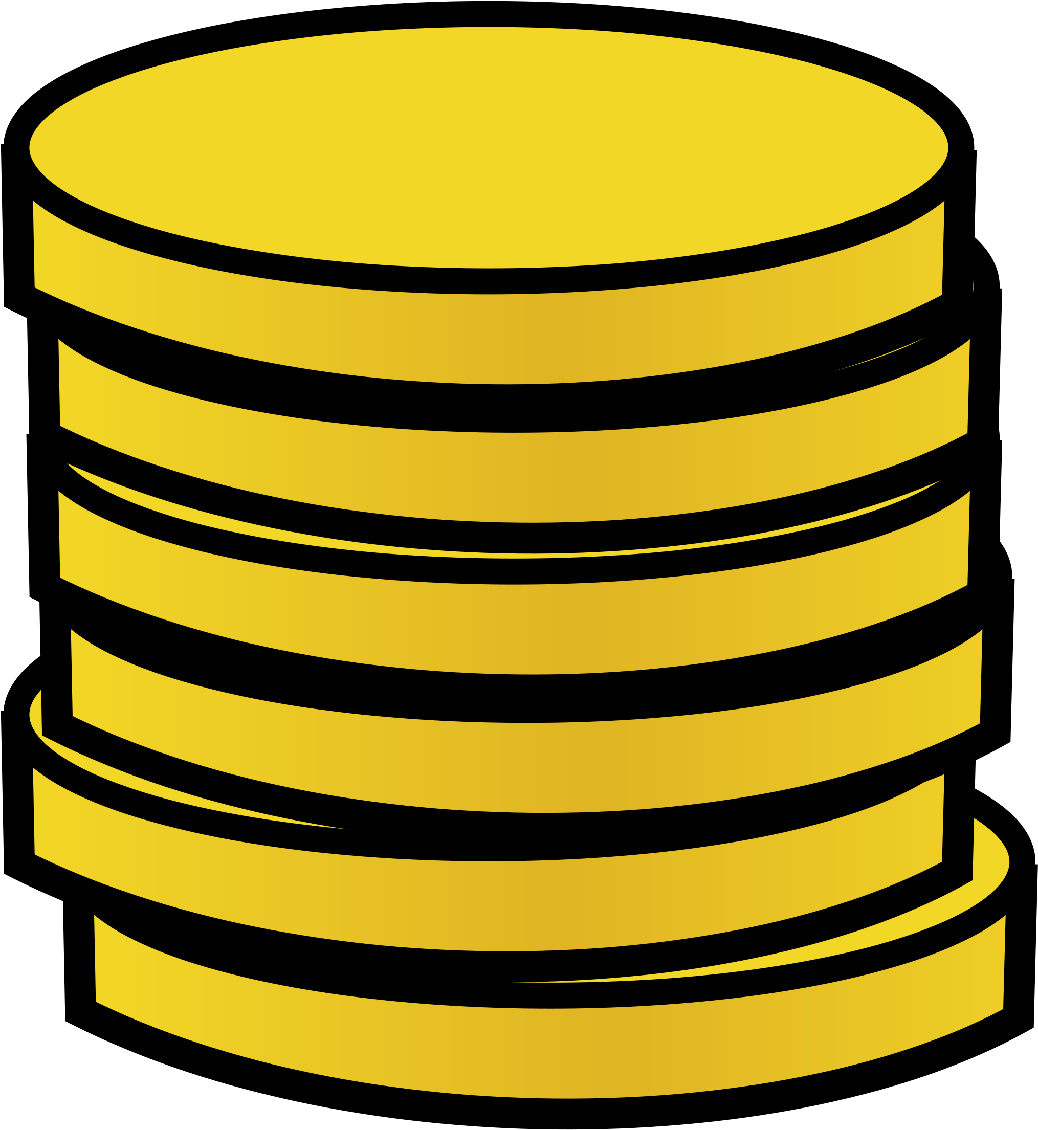 Gold Coin Clipart - Cartoon Gold Coins (2182x2400)