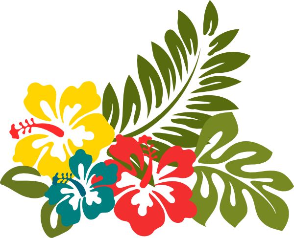 Hibiscus Clip Art - Hawaiian Flower Clipart (600x487)