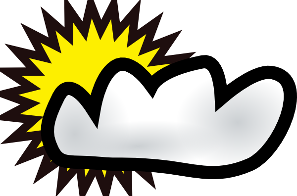 Free Vector Sunny Partly Cloudy Weather Clip Art - Free Vector Sunny Partly Cloudy Weather Clip Art (600x396)