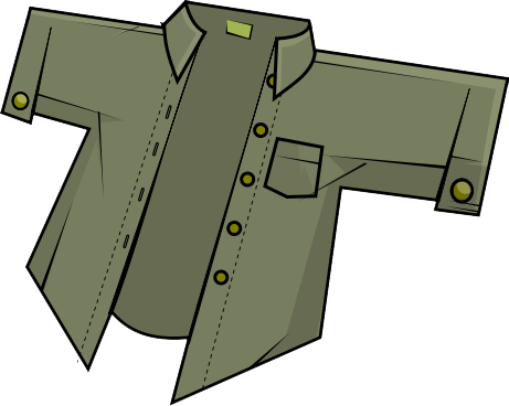 Free Brown Polo Shirt Clip Art - Button Up Shirt Clipart (461x368)