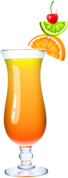 Exotic Cocktail Png Clipart Picture - Mai Tai Clip Art (293x600)