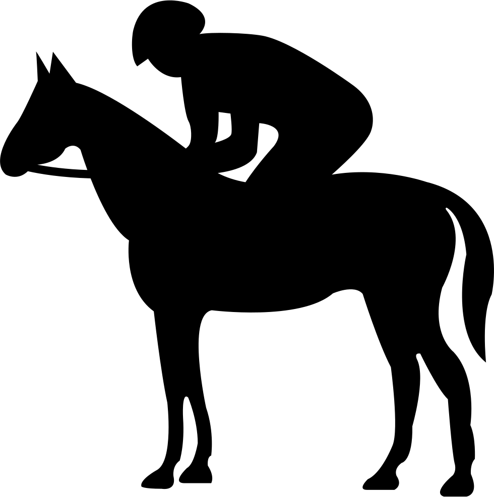 Quiet Horse With Jockey Silhouette Svg Png Icon Free - Caballo Y Jinete Animados (980x986)
