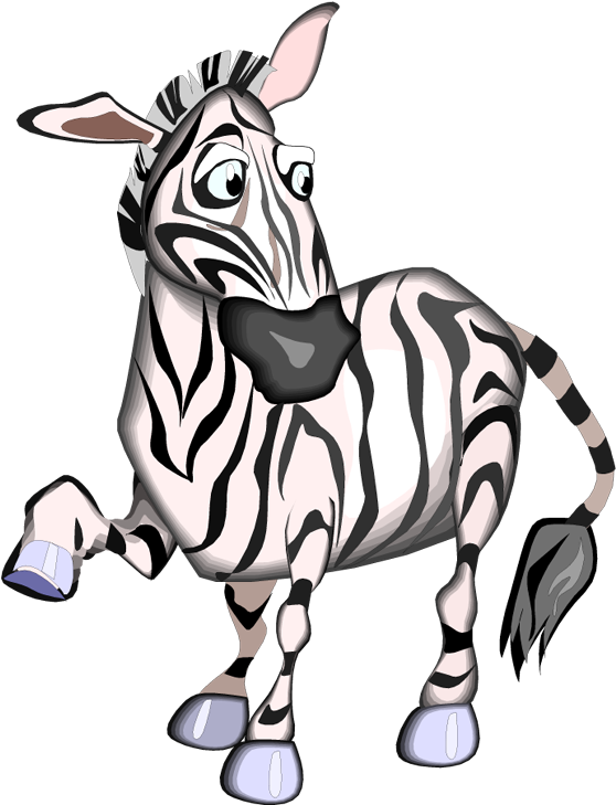 Free Zebra Clipart - Free Cartoon Zebra (605x750)