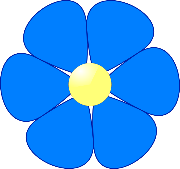 Flowers Clip Art Free Clipart Images - Blue Flower Clip Art (600x564)